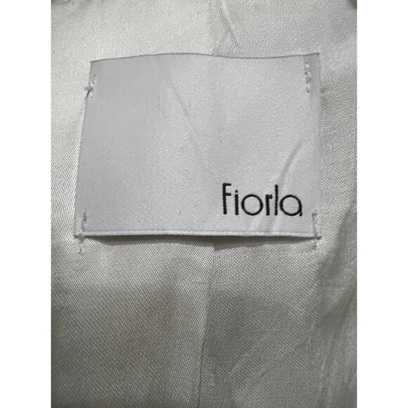 650 $ Fiorla Ivory Silk Linen Cropped blazer Top ,USA ,Womens Size 4-L - Picture 5 of 9